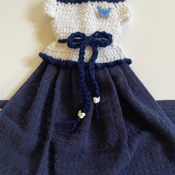 Crochet DressTea Towel, Crochet Dish or Hand Hanging Towel - Picture 3 of 9